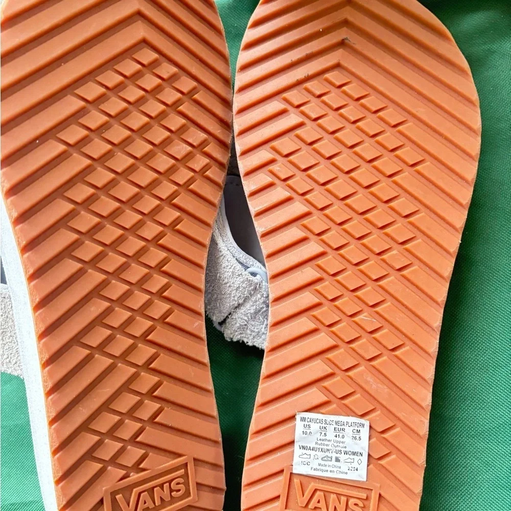 Vans Cayucas Slide Mega Platform sandals with premium suede straps
